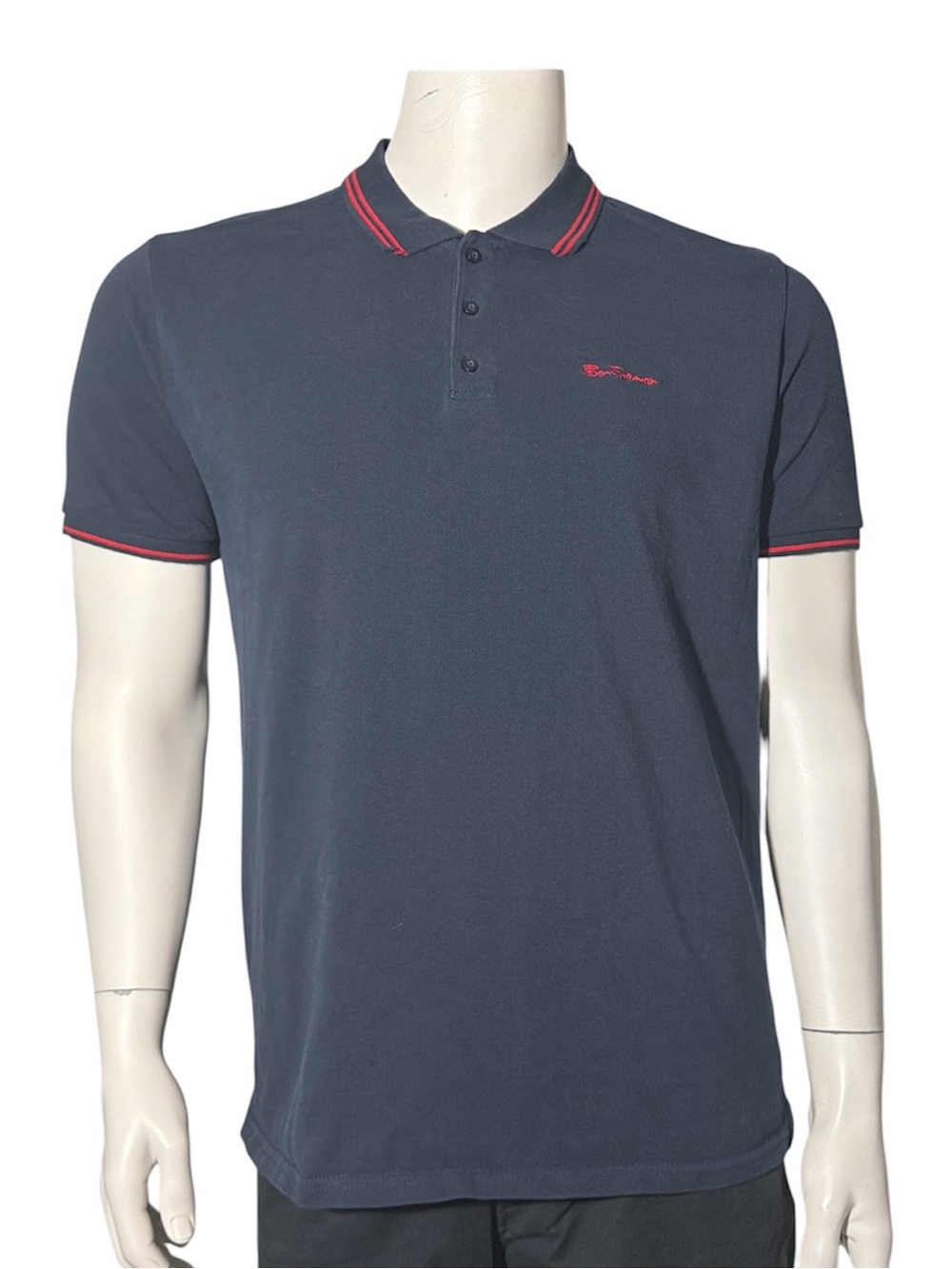Ben Sherman Navy Polo with Red Trim Accents